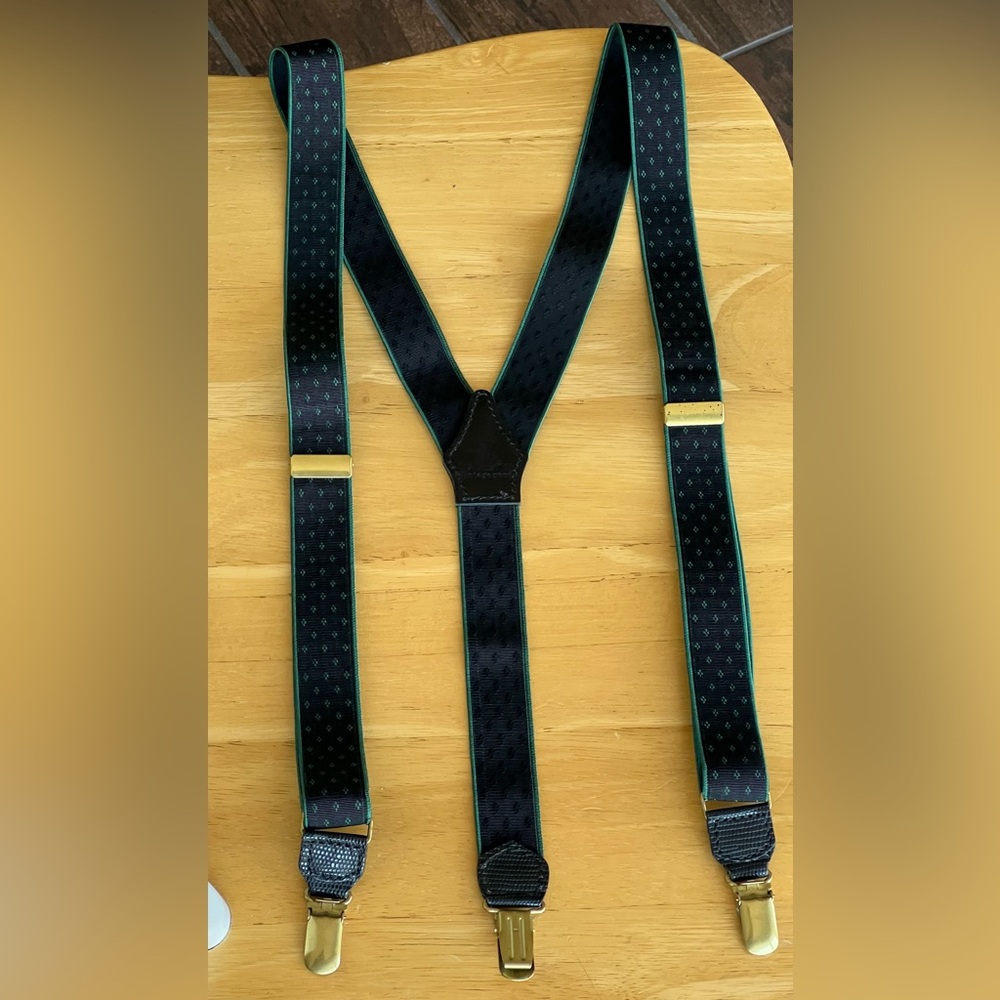 Vintage 70's Japanese Green Men's Suspenders